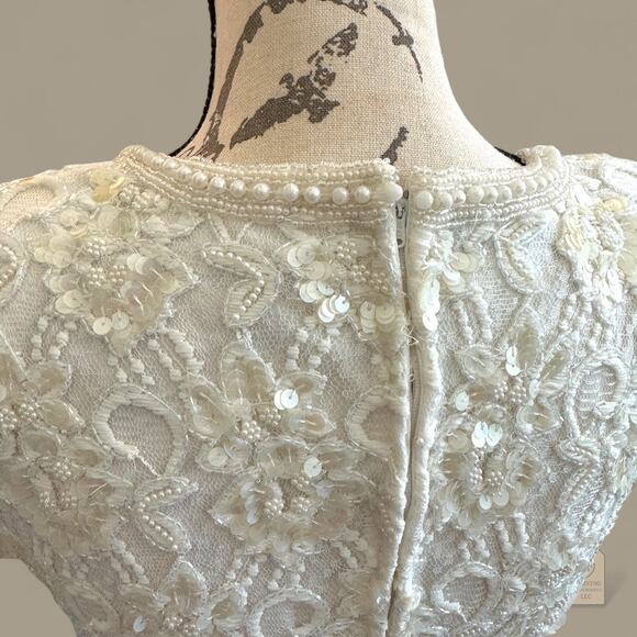 Vintage Brilliante by J.A. Ivory Beaded Sequin Formal Dress P/S - Picture 8 of 10